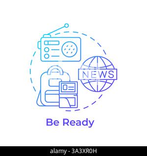 Be ready blue gradient concept icon Stock Vector