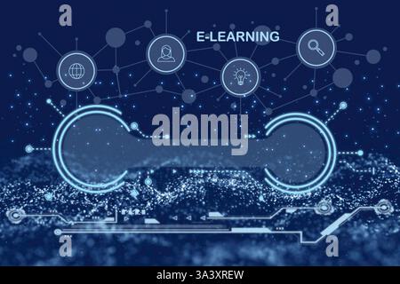 Illustration background abstract technology communication concept, Digital transformation conceptual for next generation technology era, Data science Stock Photo