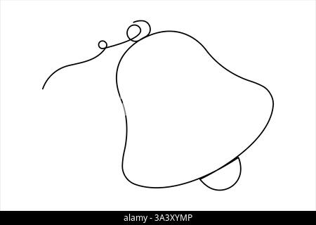 Bell continuous one line art drawing of design. Bell linear design outline vector illustration Stock Vector