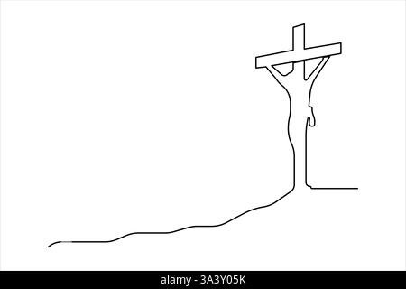 Good Friday continuous one line art drawing of vector illustration Stock Vector
