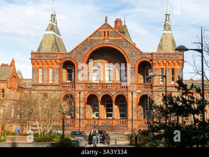 Red brick of historic Waterhouse buildings, North Campus, University of Liverpool, England, UK Stock Photo