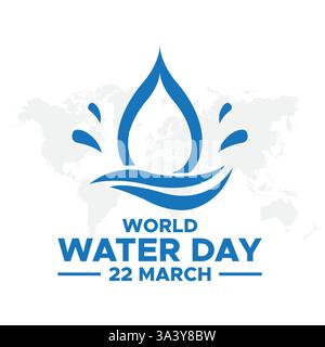 World Water Day. accelerating change and every drop matters. Saving water. water for peace. vector design. World Water Day Concept. Water for peace. S Stock Vector
