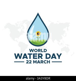 World Water Day. accelerating change and every drop matters. Saving water. water for peace. vector design. World Water Day Concept. Water for peace. S Stock Vector