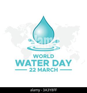 World Water Day. accelerating change and every drop matters. Saving water. water for peace. vector design. World Water Day Concept. Water for peace. S Stock Vector