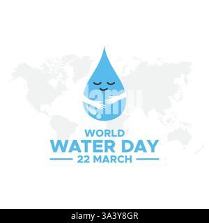 World Water Day. accelerating change and every drop matters. Saving water. water for peace. vector design. World Water Day Concept. Water for peace. S Stock Vector