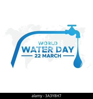 World Water Day. accelerating change and every drop matters. Saving water. water for peace. vector design. World Water Day Concept. Water for peace. S Stock Vector