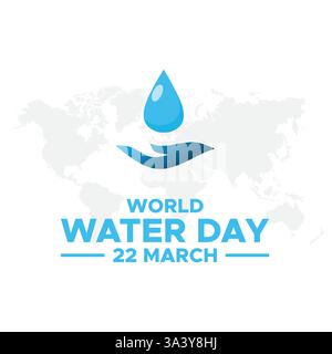 World Water Day. accelerating change and every drop matters. Saving water. water for peace. vector design. World Water Day Concept. Water for peace. S Stock Vector