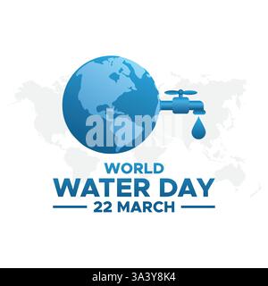 World Water Day. accelerating change and every drop matters. Saving water. water for peace. vector design. World Water Day Concept. Water for peace. S Stock Vector