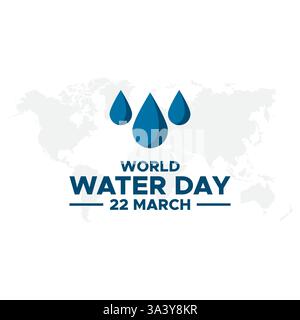 World Water Day. accelerating change and every drop matters. Saving water. water for peace. vector design. World Water Day Concept. Water for peace. S Stock Vector