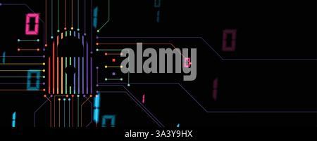 Cyber security protection devices from hacker attack Stock Vector