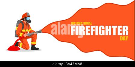 International Firefighters day vector illustration. Suitable for Poster, Banners, campaign and greeting card. Stock Vector