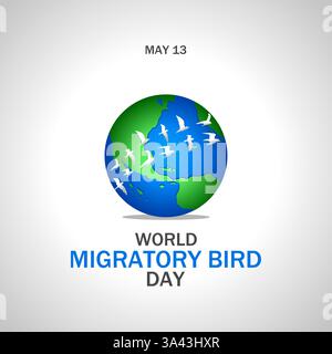World Migratory bird day. Vector illustration. Suitable for Poster, Banners, background and greeting card Stock Vector