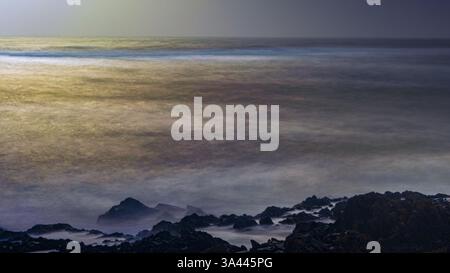 A long exposure picture of the sea on a stormy day, for textures and backgrounds Stock Photo