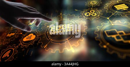 Edge Computing Concept: Enhancing Data Processing at the Network Edge. Stock Photo