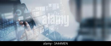Data Analytics and Business Intelligence Dashboard Concept. Stock Photo