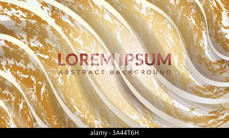Abstract Gold and Cream Waves. A luxurious abstract background featuring warm gold and cream waves with a subtle texture Stock Vector