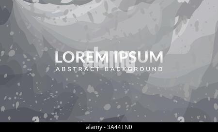 Abstract Gray Texture with Splatters. An artistic abstract background with a gray fluid pattern and scattered splatters Stock Vector