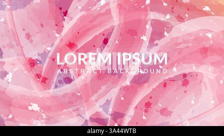 Abstract Pink Watercolor Texture. A dreamy abstract background featuring soft pink watercolor textures and subtle splatters Stock Vector