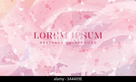 Abstract Light Pink Watercolor. A gentle abstract background featuring light pink watercolor textures and soft splatters. Stock Vector