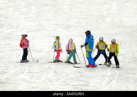 Children's ski school. Stock Photo