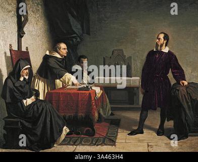 Cristiano Banti's 1857 painting Galileo facing the Roman Inquisition ...