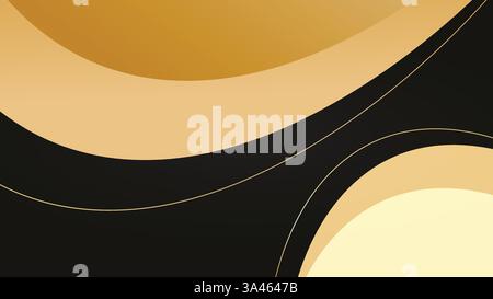 Elegant gold wave vector background with smooth curves, perfect for business templates, banners, or art projects. Modern, stylish design. Stock Vector