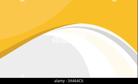 Abstract background design with yellow and white waves, offering a modern and dynamic aesthetic. Ideal for wallpapers or creative projects. Stock Vector