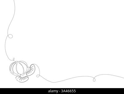 tangerine continuous line background. One single line organic healthy food concept. Minimalism modern style graphics design Stock Vector