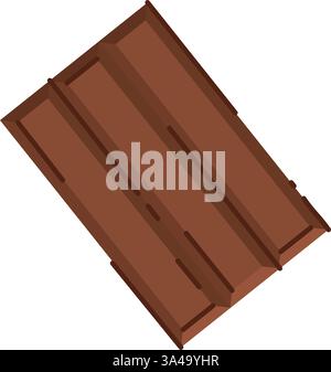 Chocolate bar in isometric three segment view. Vector Stock Vector
