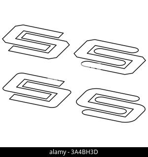 3D letter S icon. Stylized bold typography. Abstract modern shape. Vector illustration. Stock Vector
