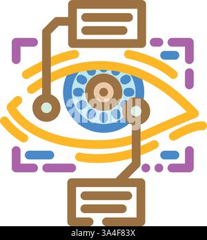 eye scanning deep learning line icon vector illustration Stock Vector ...