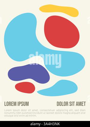 Geometry of Summer concept. abstract bauhaus style summer poster template with sample text vector illustration Stock Vector