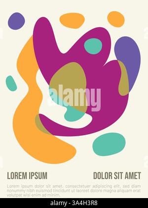 Summer in Lines concept. abstract bauhaus style summer poster template with sample text vector illustration Stock Vector