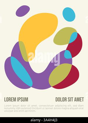 Bauhaus Style Event Poster Template. abstract bauhaus style summer poster template with sample text vector illustration Stock Vector