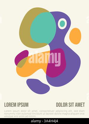 Abstract Geometric Summer Poster Design. abstract bauhaus style summer poster template with sample text vector illustration Stock Vector