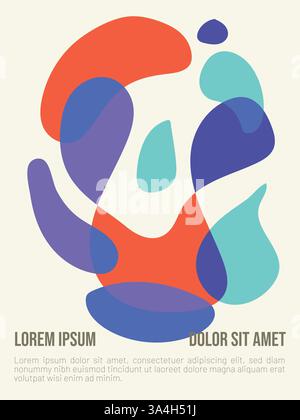 Vintage Bauhaus Design Poster Vector. abstract bauhaus style summer poster template with sample text vector illustration Stock Vector