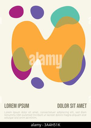 Abstract Bauhaus Poster for Creative Projects. abstract bauhaus style summer poster template with sample text vector illustration Stock Vector