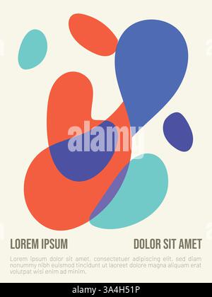 Bauhaus Vector Layout for Summer Poster. abstract bauhaus style summer poster template with sample text vector illustration Stock Vector