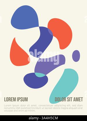 Vibrant Warmth concept. abstract bauhaus style summer poster template with sample text vector illustration Stock Vector
