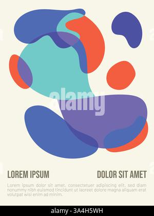 Solar Drift concept. abstract bauhaus style summer poster template with sample text vector illustration Stock Vector