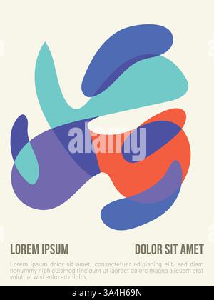Linear Heat concept. abstract bauhaus style summer poster template with sample text vector illustration Stock Vector