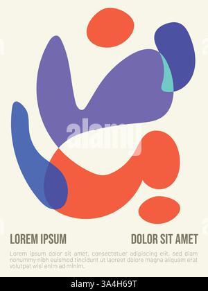 Tropical Equinox concept. abstract bauhaus style summer poster template with sample text vector illustration Stock Vector