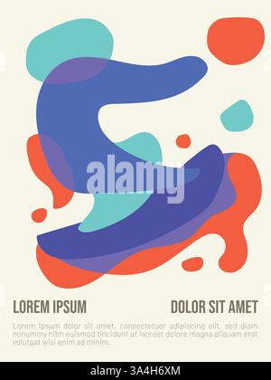 Bauhaus Style Abstract Summer Poster Design. abstract bauhaus style summer poster template with sample text vector illustration Stock Vector