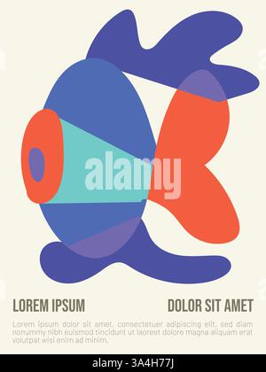 Abstract Bauhaus Summer Poster Vector Template. abstract bauhaus style summer poster template with sample text vector illustration Stock Vector