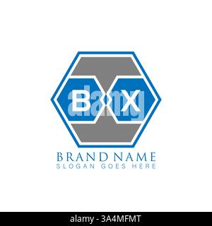 BX Unique modern flat abstract geometric initials vector letter logo design. BX monogram logo. Stock Vector