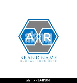 AR Unique modern flat abstract geometric initials vector letter logo design. AR monogram logo. Stock Vector