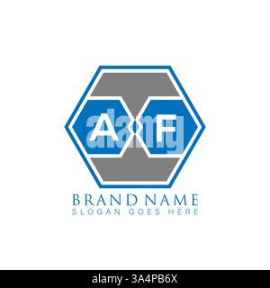 AF Unique modern flat abstract geometric initials vector letter logo design. AF monogram logo. Stock Vector