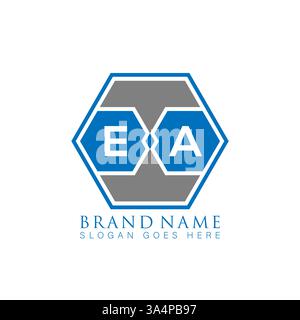 EA Unique modern flat abstract geometric initials vector letter logo design. EA monogram logo. Stock Vector