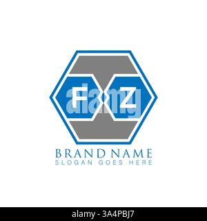 FZ Unique modern flat abstract geometric initials vector letter logo design. FZ monogram logo. Stock Vector