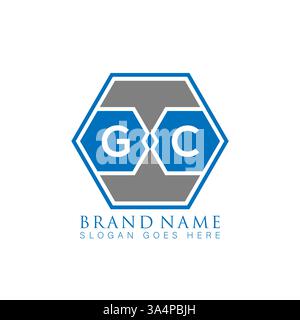 GC Unique modern flat abstract geometric initials vector letter logo design. GC monogram logo. Stock Vector